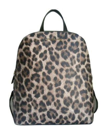 Michael Kors Saffiano Leather Leopard Backpack Cindy Handbag 